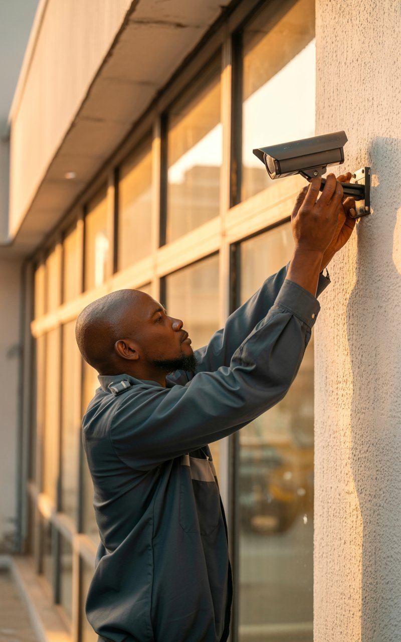 Pose de camera de télésurveillance