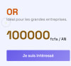Pack Or : Pour les grandes entreprises. 100 000 FCFA / an.