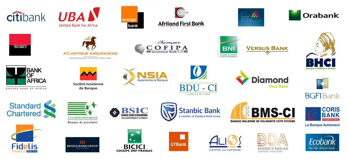 Les établissements bancaires de Côte d'Ivoire
