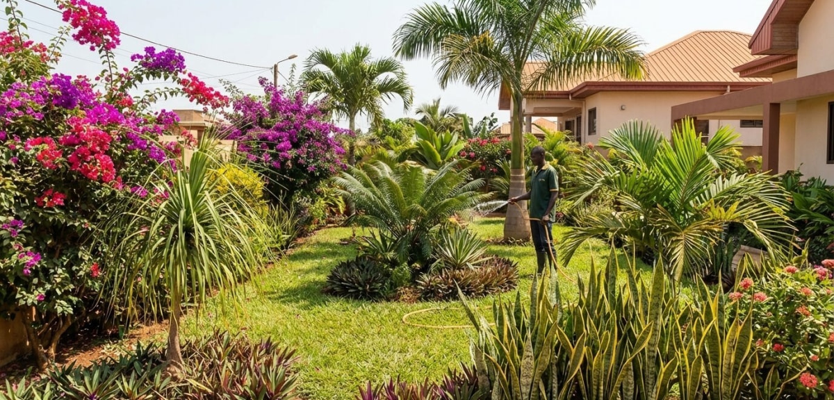 Entretien des jardins au Cameroun