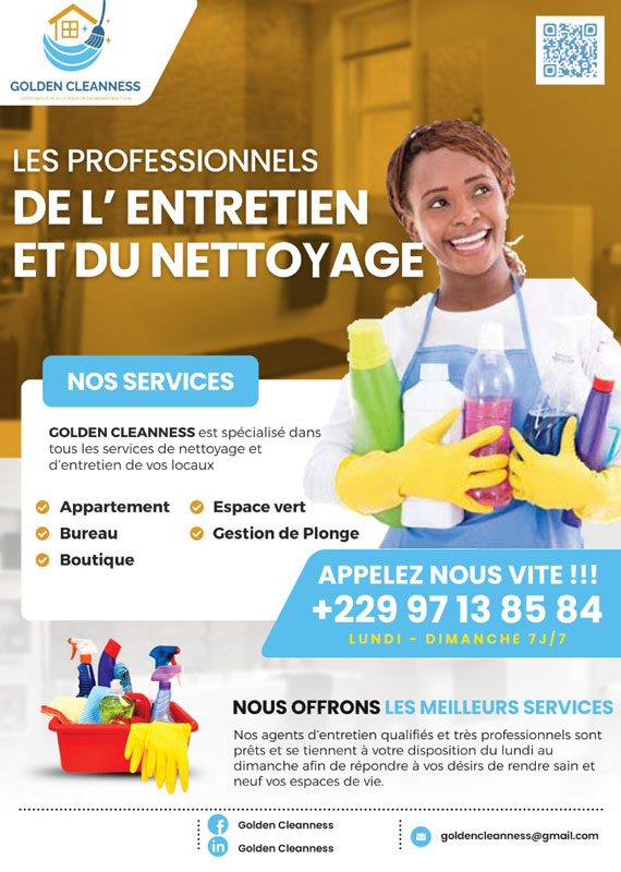 Entreprise de nettoyage et d'entretien à Cotonou et Calavi