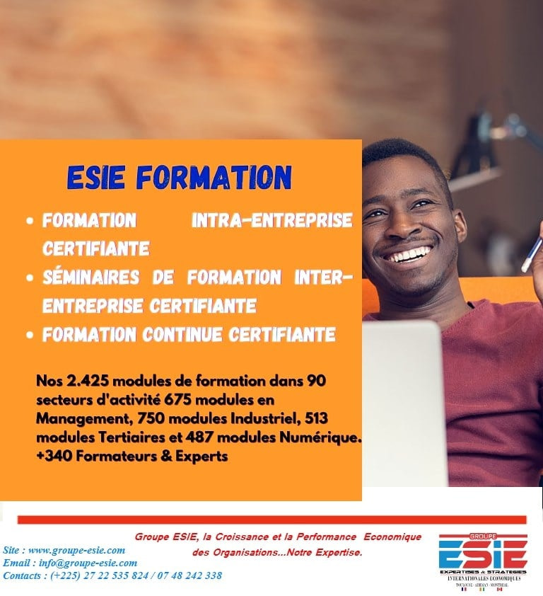Groupe ESIE Recrutement, emploie, Formation interentreprises Abidjan Côte d'ivoire