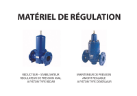 Réducteur - stabilisateur régulateur de pression aval à piston type Redar et mainteneur de pression amont réglable à piston type Deverlaur