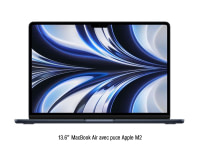 13.6" MacBook Air avec puce Apple M2  (Minuit | 8GB | 512GB SSD)