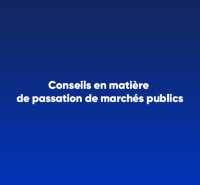 Conseils en matière de passation de marchés publics