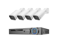 VIDEOSURVEILLANCES: Kit de 4 camera numérique IP poe intérieur et extérieur résolution 3mp vision couleur jour et nuit son intégré