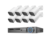 VIDEOSURVEILLANCES: Kit de 8 camera numérique IP PoE intérieur et extérieur résolution 3mp vision couleur jour et nuit son intègre