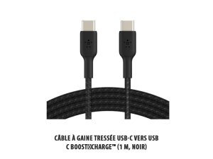 Gamme iPad / Câble à gaine tressée USB-C vers USB-C BOOST↑CHARGE™ (1 m, noir)