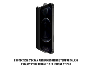 Gamme iPhone /  Protection d’écran antimicrobienne TempredGlass Privacy pour iPhone 12 et iPhone 12 Pro