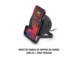 BOOST UP CHARGE UP Wireless Charging Stand + Speaker, White