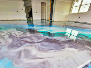 Pose de résine epoxy