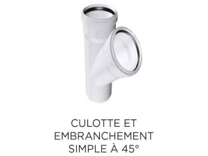 Culotte et embranchement simple à 45°