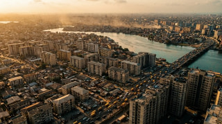 Lagos skyline showing the dense urban housing demand in Nigeria