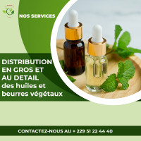 Distribution d'huiles et de beurres végétaux